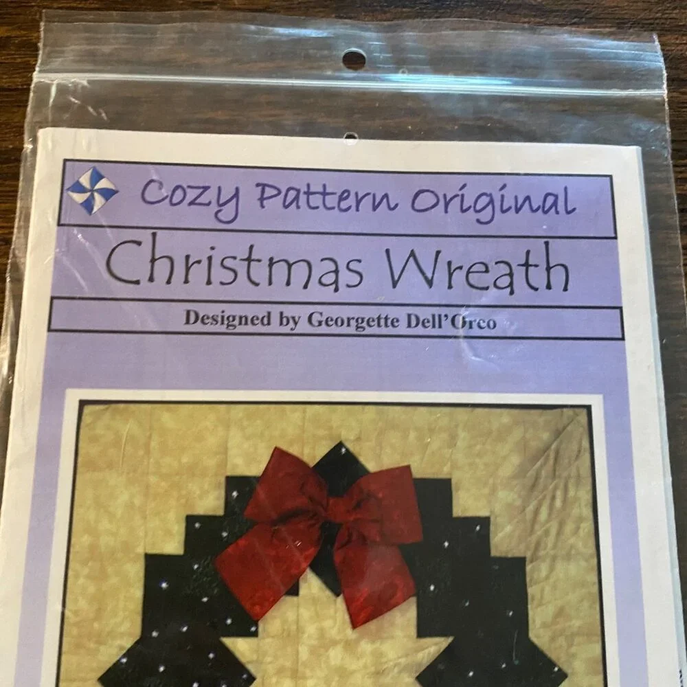 Vtg Cozy Pattern Original Christmas Wreath Pattern Designed Georgette‎ Dell'Orco
